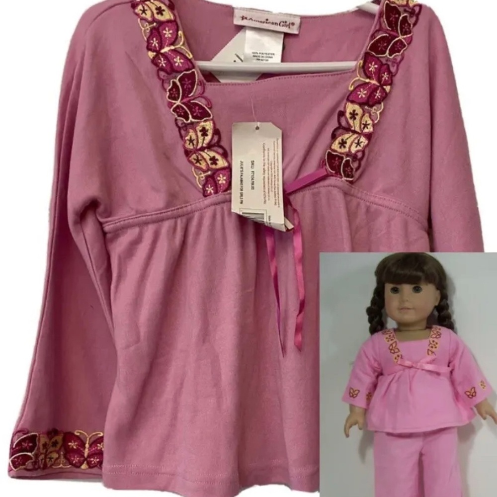American girl doll Julie pajama shirt xs and matching pajamas